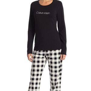 Calvin Klein Logo Long Sleeve Pajama Top